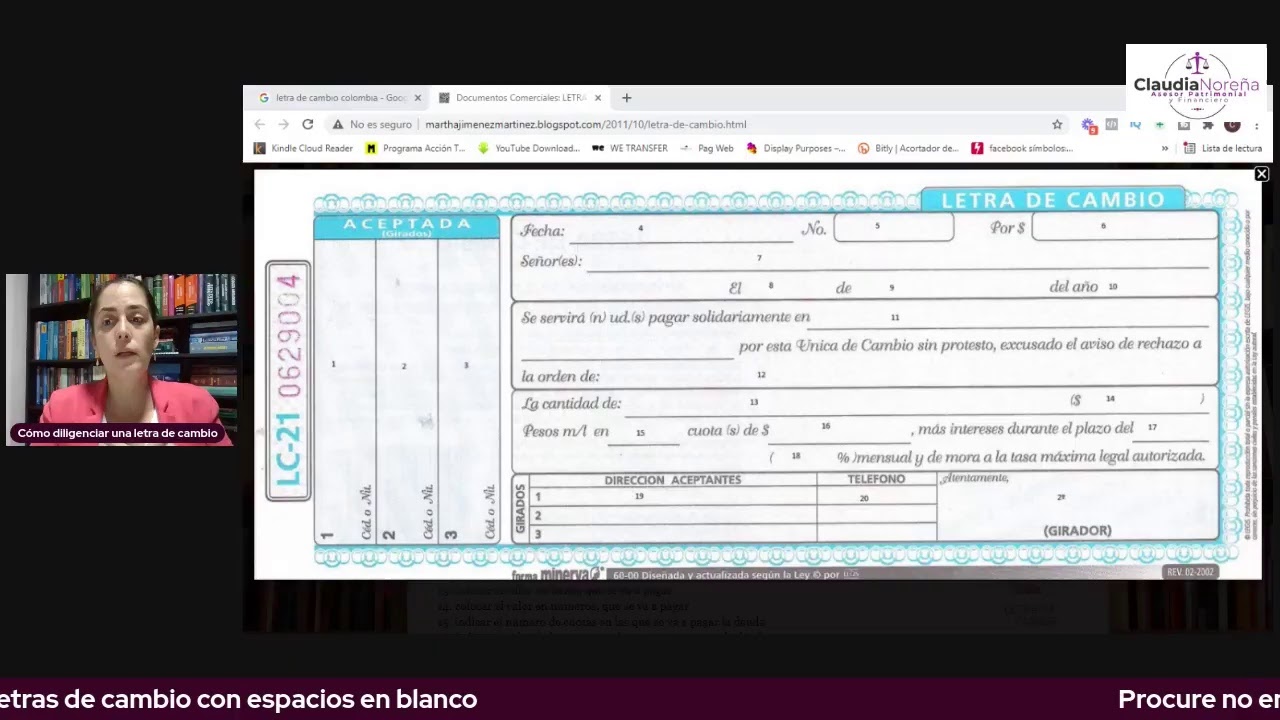 Como diligenciar una Letra de Cambio 🖋 - Títulos valores - Colombia