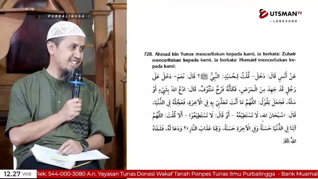 LIVE Tidak Disukai Do'a Meminta Bala | Hadits No.728 - Ustadz Abdullah Zaen, Lc. M.A.