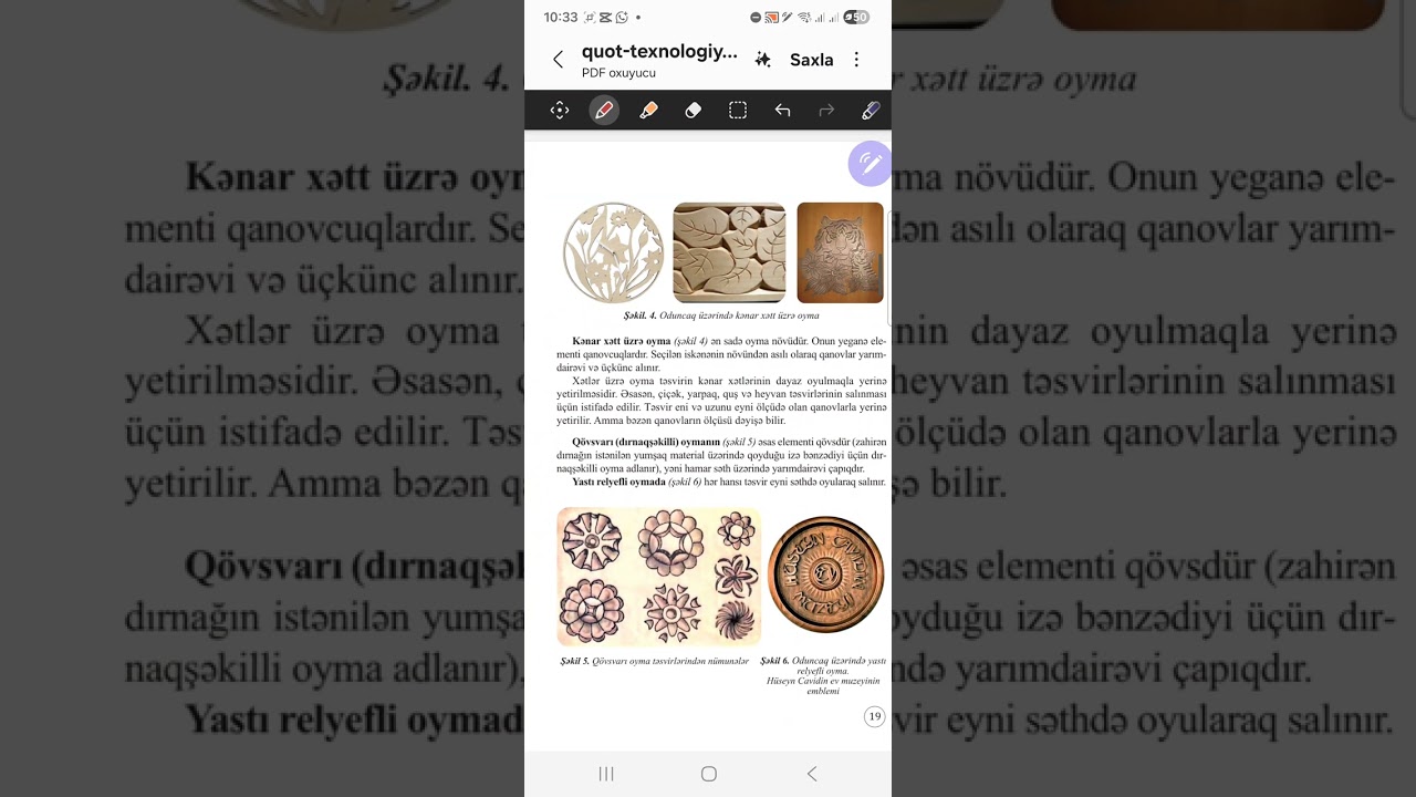 8 ci sinif Mövzu:Dekorativ-tətbiqi sənət.Ağac üzərində oyma 