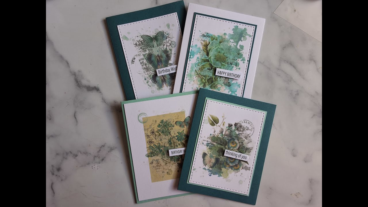 Mixed Media Cards with 49 and Market Rubons