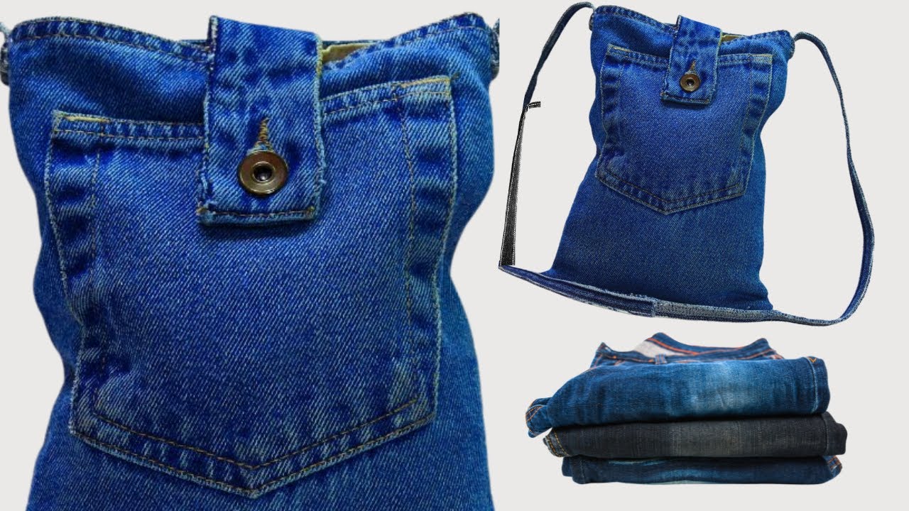 Jeans Bag tutorial | Recycle old jeans | Diy denim projects