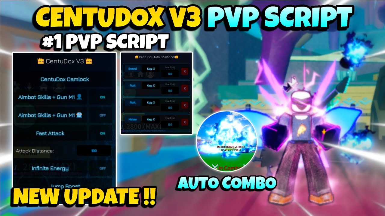 Новое обновление скрипта Centudox V3 для PvP в Blox Fruits без ключа