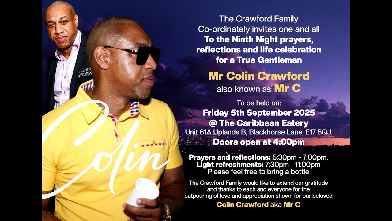 In Loving memory of Colin 'Mr C' Crawford's 9 Night