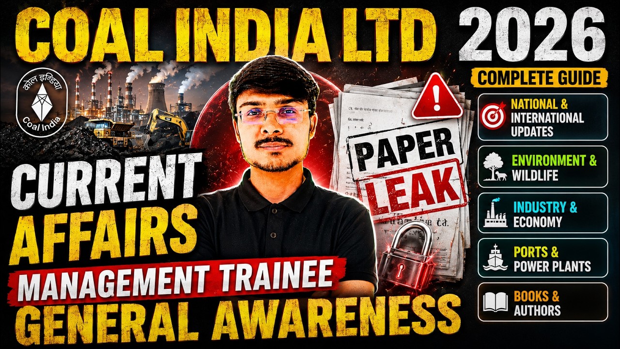Coal India Exam 2026 Current Affairs Paper Leak I CIL Management Trainee Exam