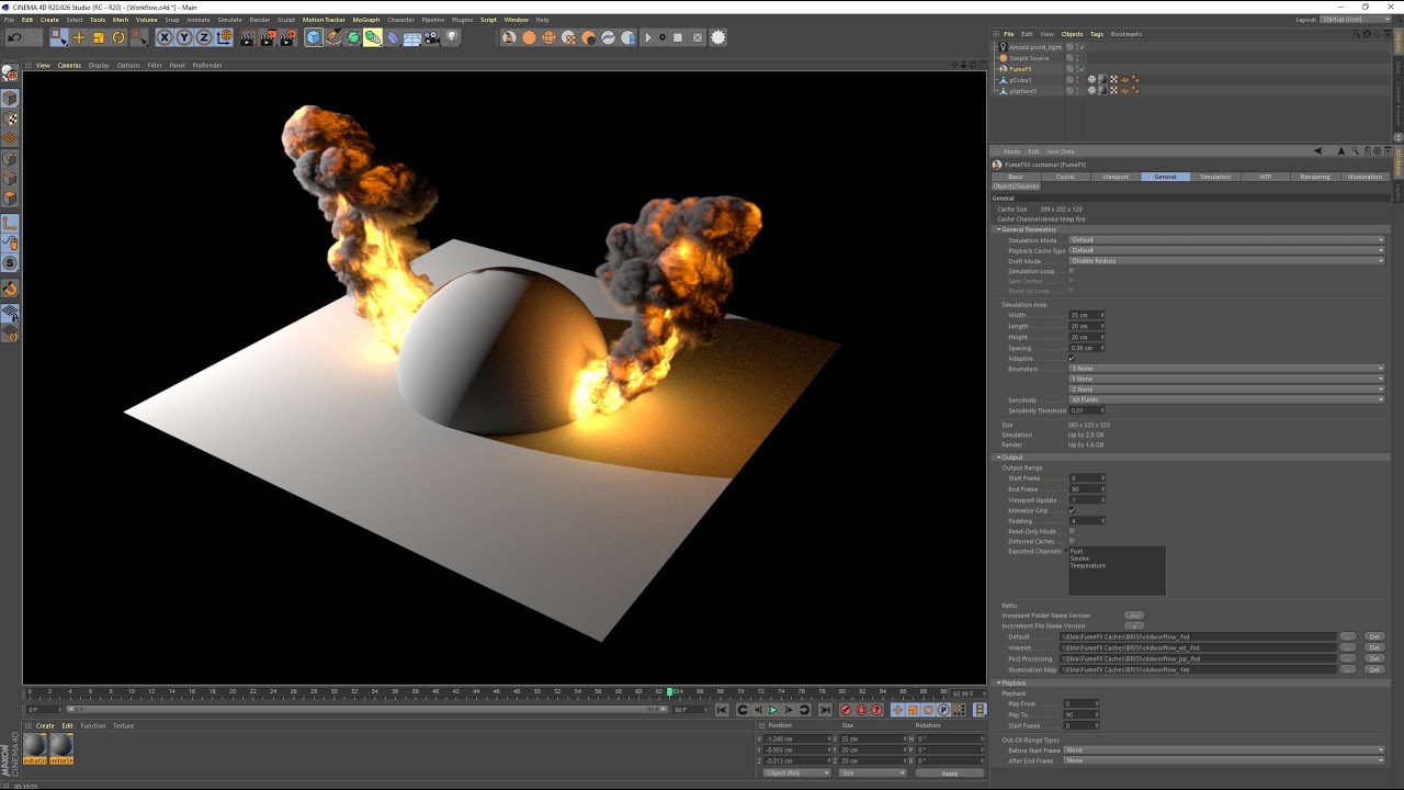 FumeFX 5.0 for Cinema 4D Workflow