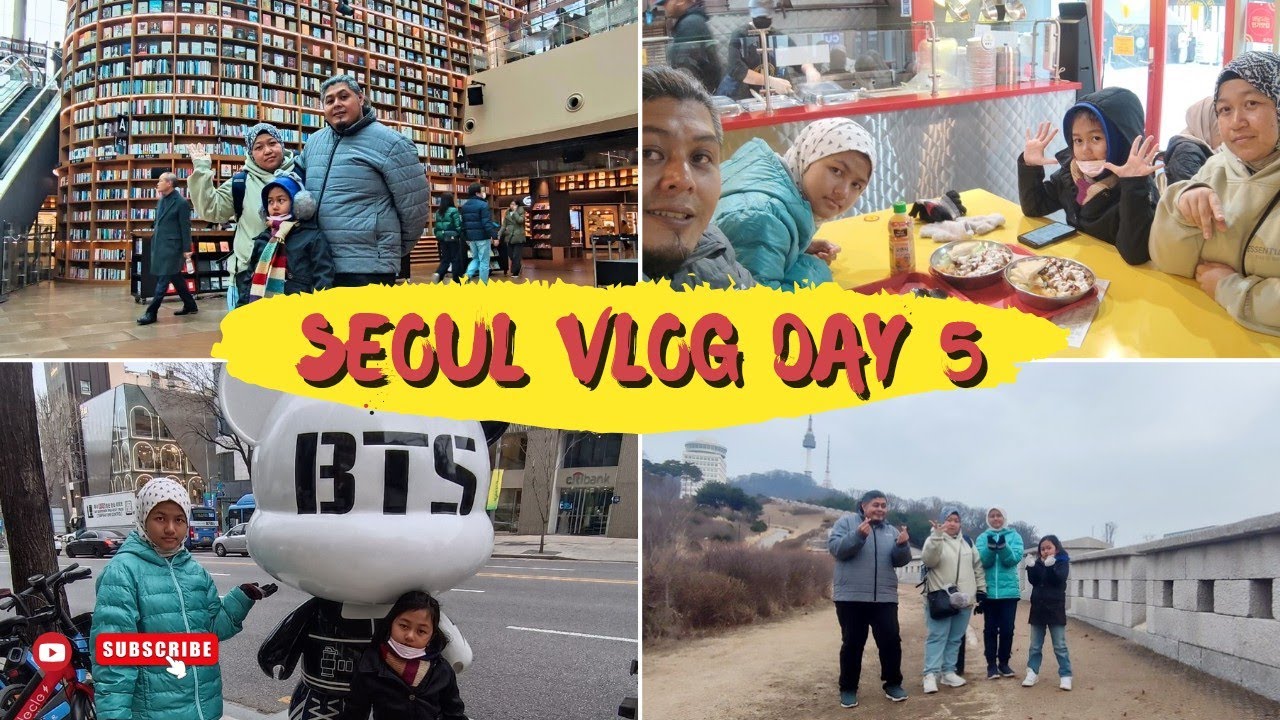 Korea Vlog|Day 5- Starfield Library,Halal Guys,K-Star Road & Namsan Park.