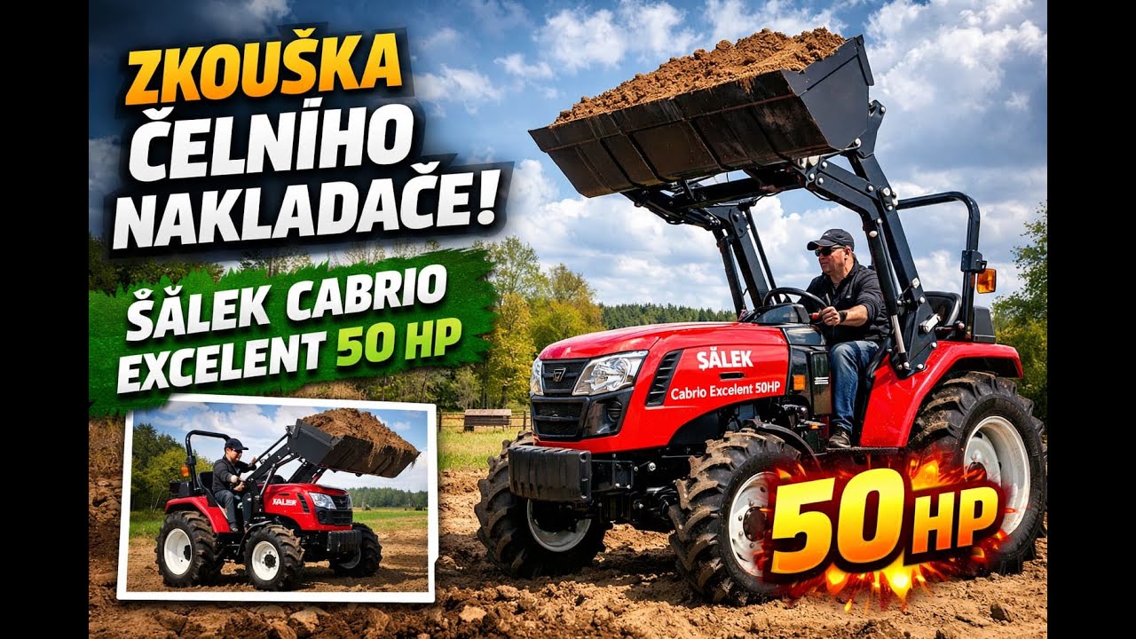 Takto pracuje čelní nakladač na malotraktoru Šálek – reálná zkouška