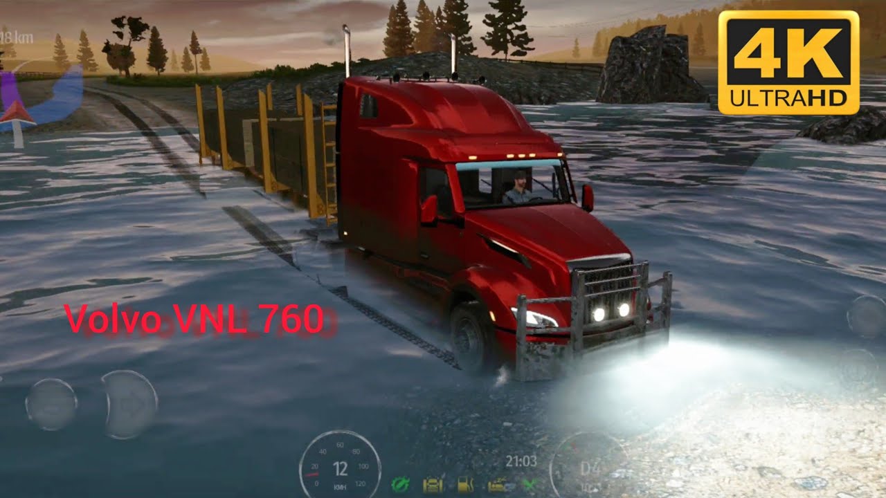 🚛 Volvo VNL 760 in Heavy Rain 🌧️ | Hard Offroad Road |Truck Simulator Drive USA EVO Gameplay 