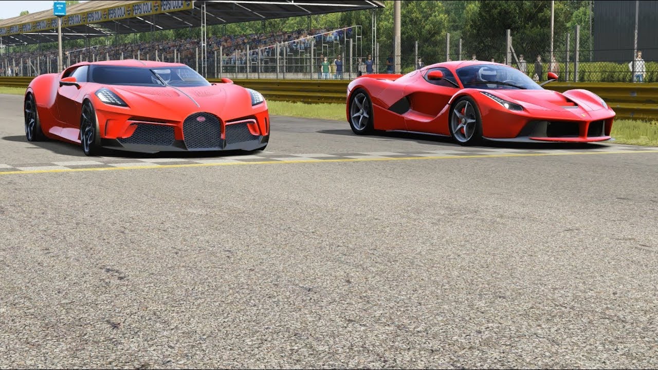 Bugatti La Voiture Noire vs Ferrari LaFerrari at Monza Full Course