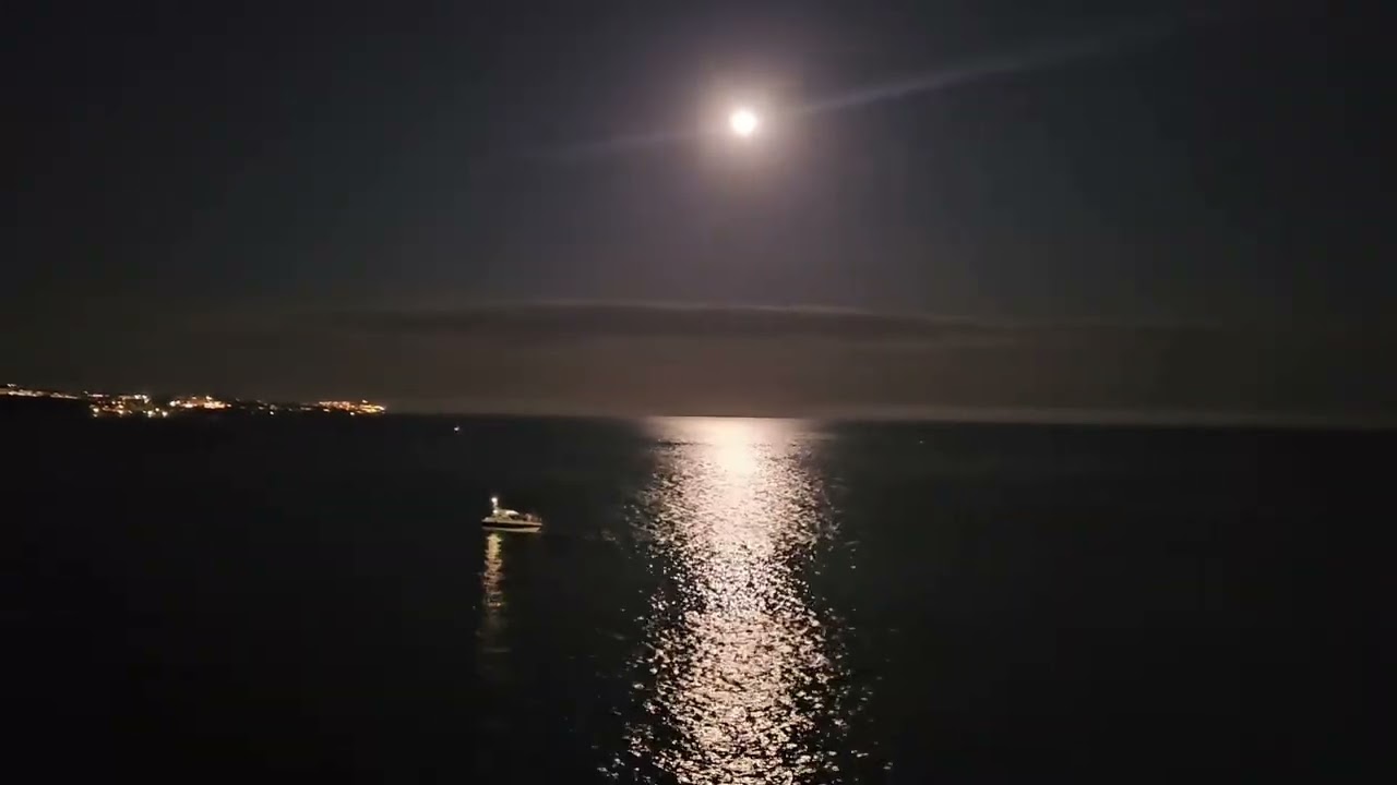 Royal Princess Cruise View The Beautiful Full Moon Over The Ocean @ Cabo San Lucas, Mexico 
