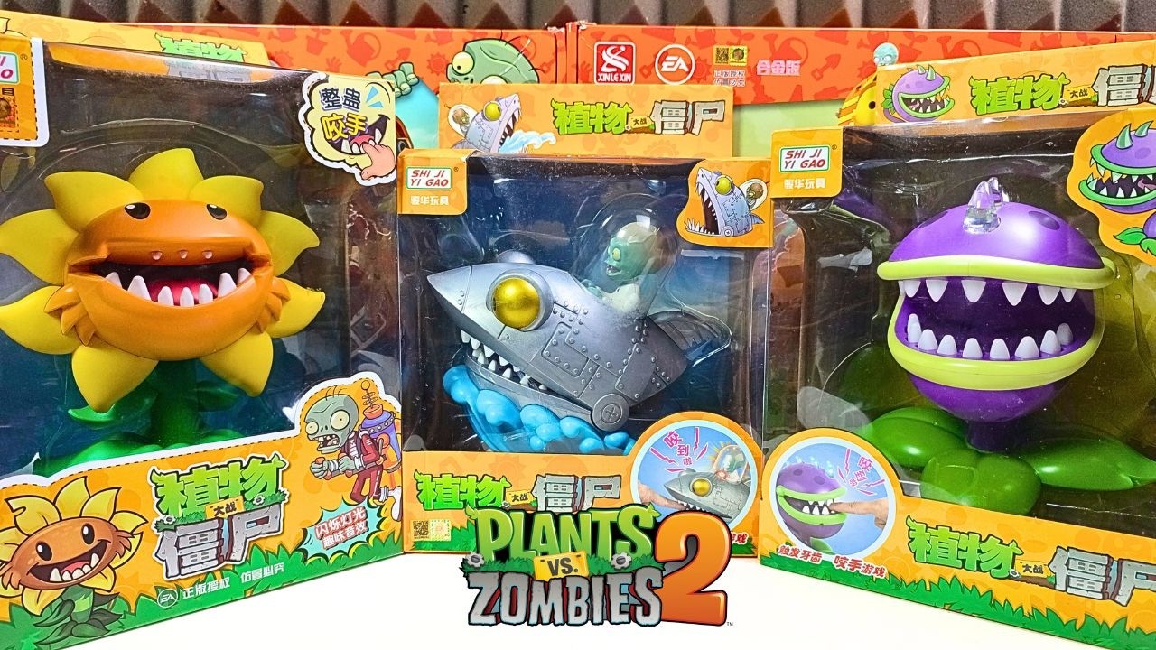 Satisfying with UNBOXING PLANTS VS ZOMBIES Toys | PVZ 2 Replanted Toys Review ASMR | 植物大战僵尸玩具套装