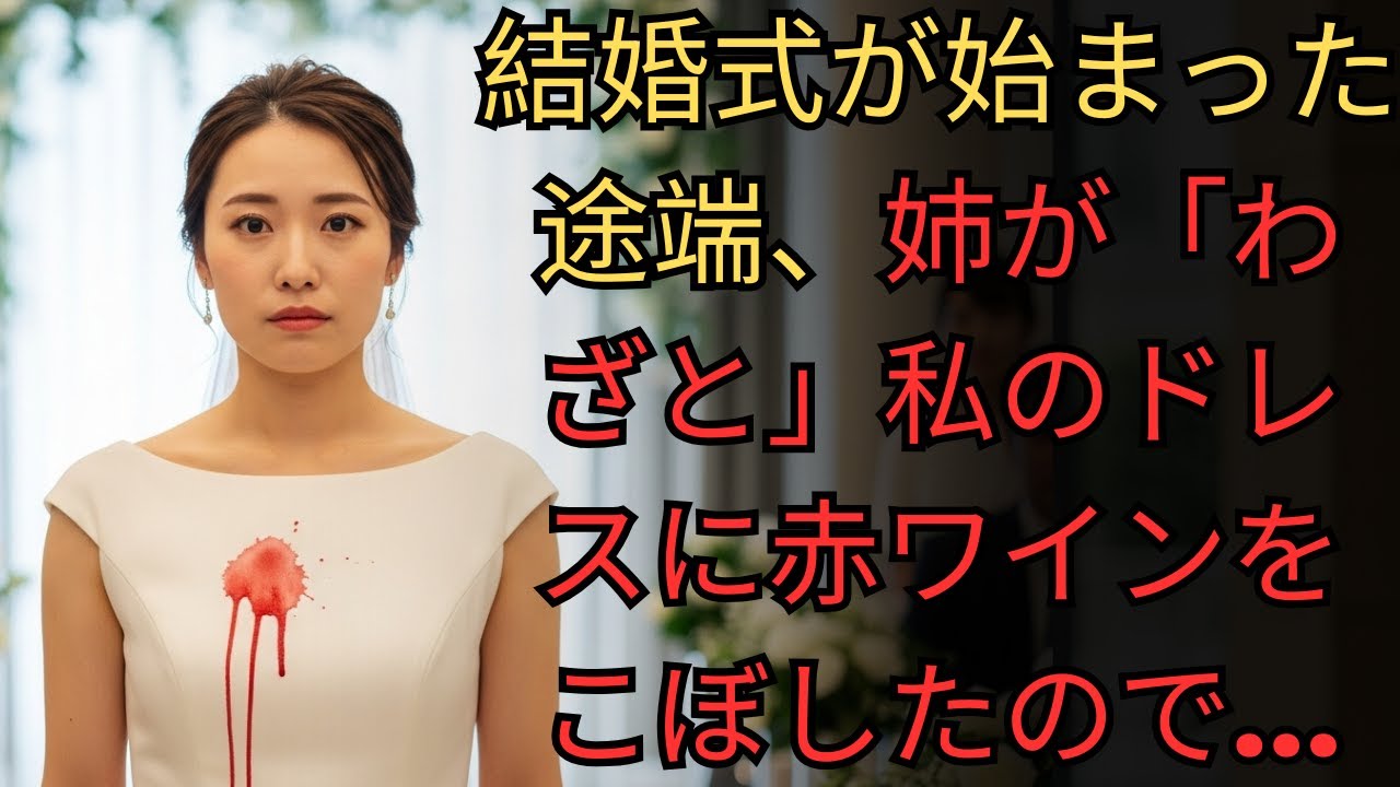 結婚式が始まった途端、姉が「わざと」私のドレスに赤ワインをこぼしたので…