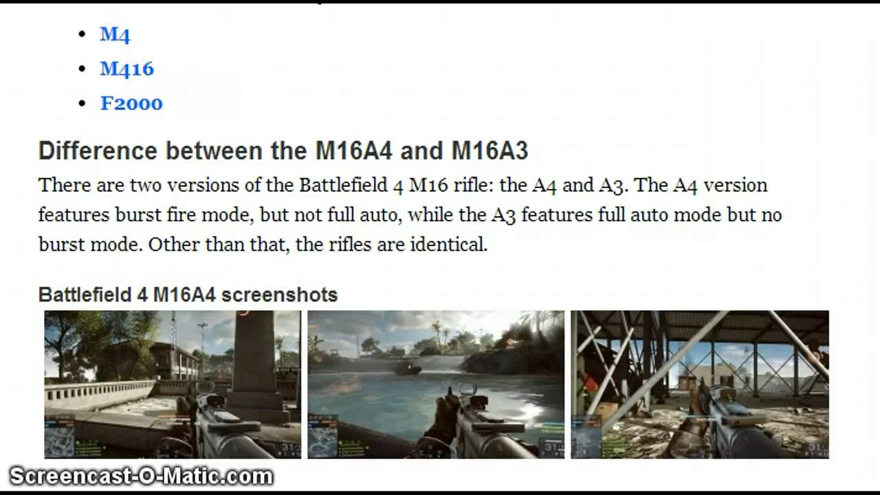 Battlefield 4 Assault Rifles: M16A4 vs M16A3