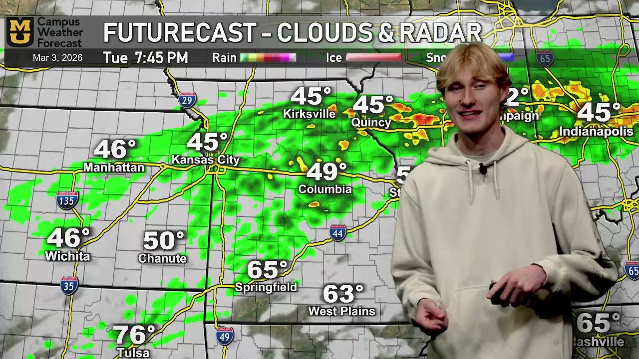 Campus Weather Forecast - Tuesday Afternoon (03/03/2026)