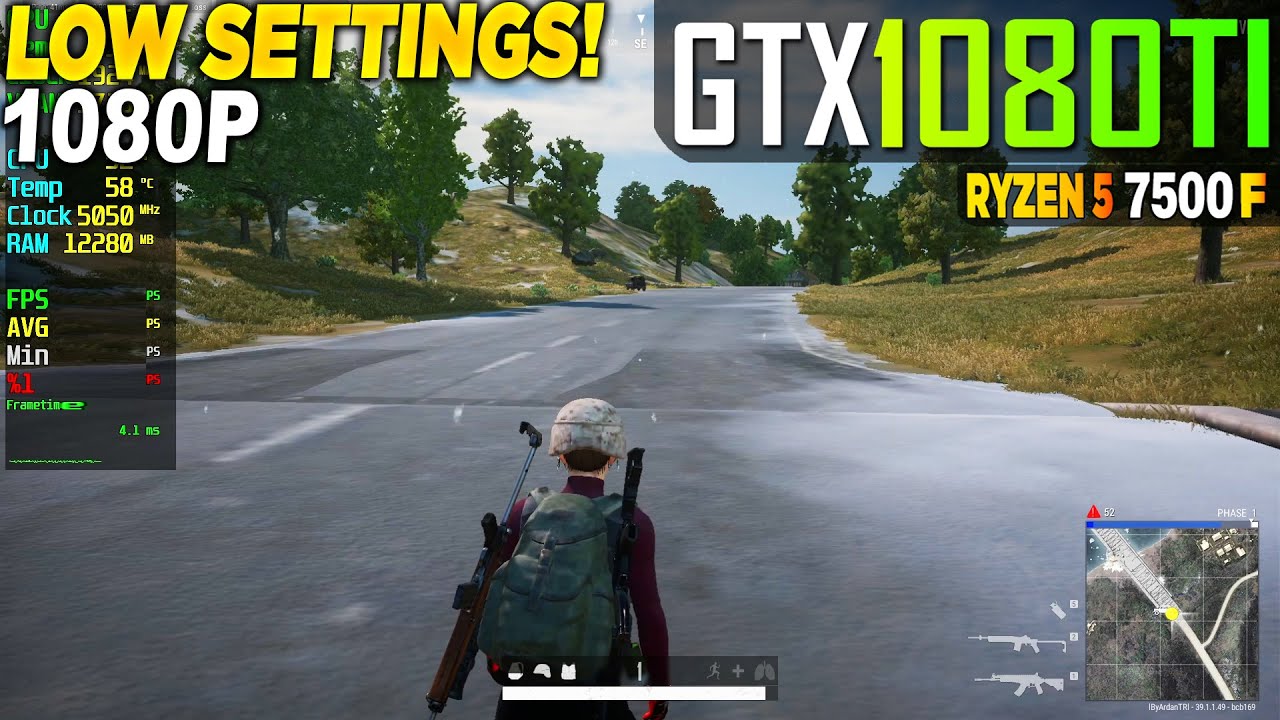 PUBG GTX 1080 Tİ + Ryzen 5 7500F - 1080p Very Low,