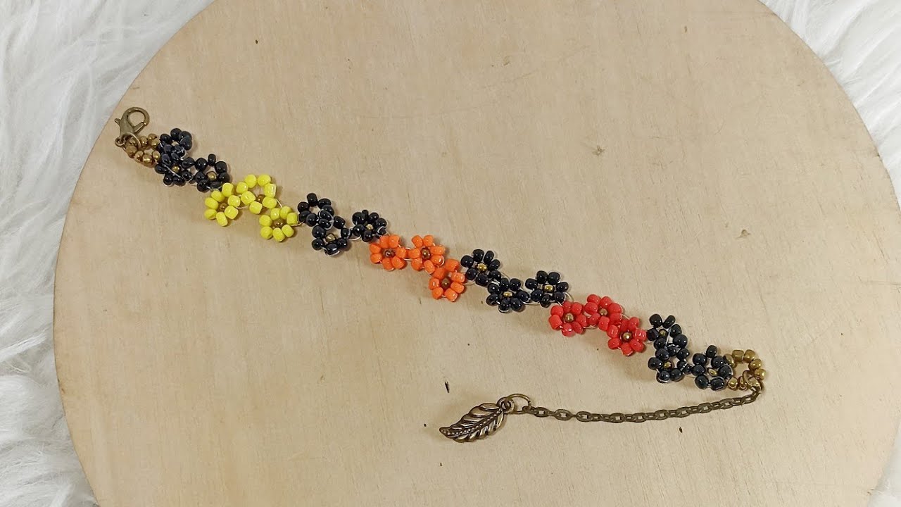 Diy Bracelet/Daisy zig zag pattern seed beads bracelet / Diy beaded bracelet