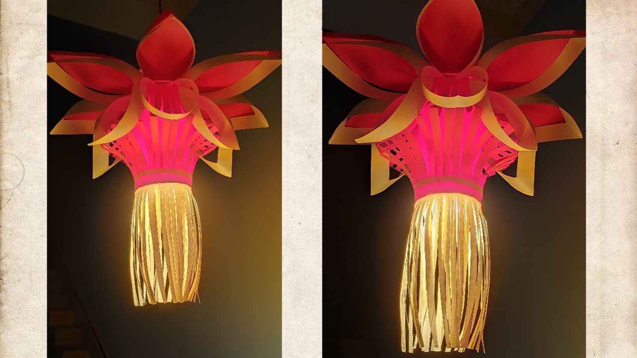 Diwali decoration idea/ Akash Kandil / paper Lantern / paper Lamp Shade making /Christmas decoration