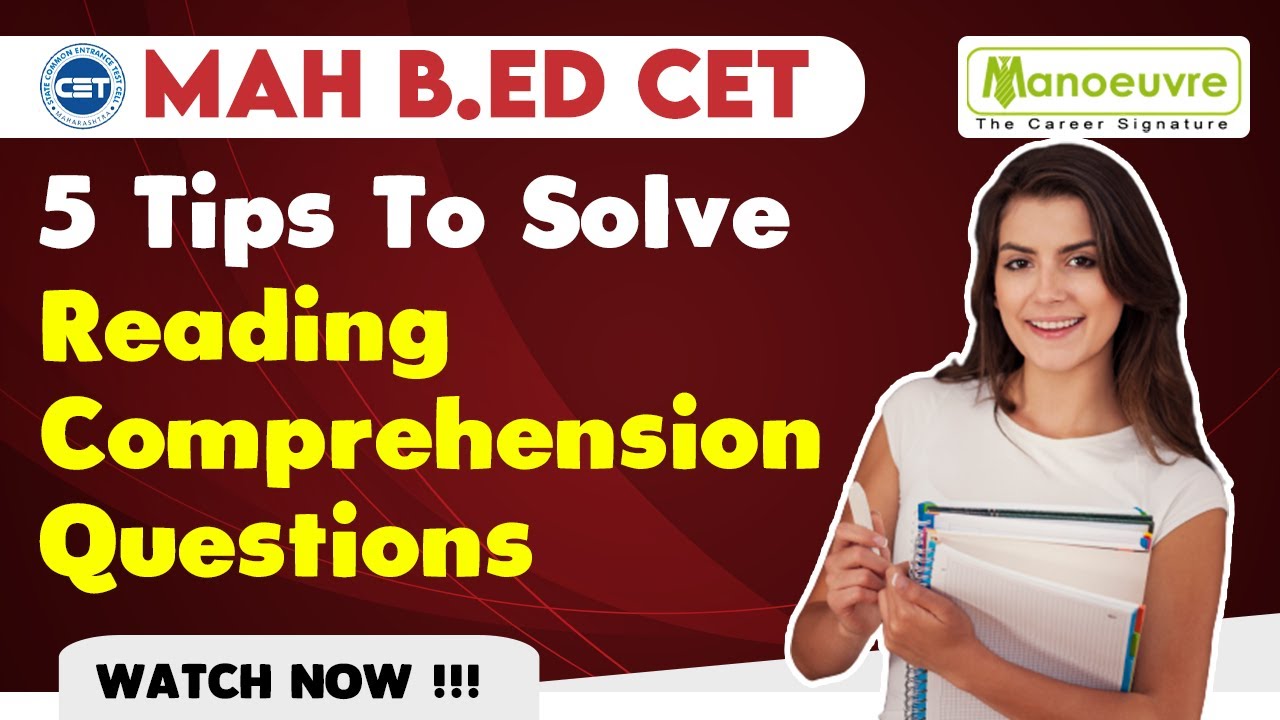 MAH B.ED CET & ELCT | 5 Tips to Solve Reading Comprehensive Questions | Must Watch