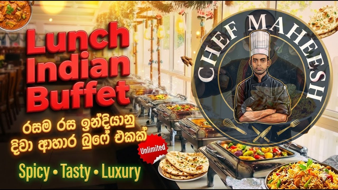 Indian Lunch Buffet 🍛|රසම රස ඉන්දියානු දිවා ආහාර බුෆේ එකක් 😋#india