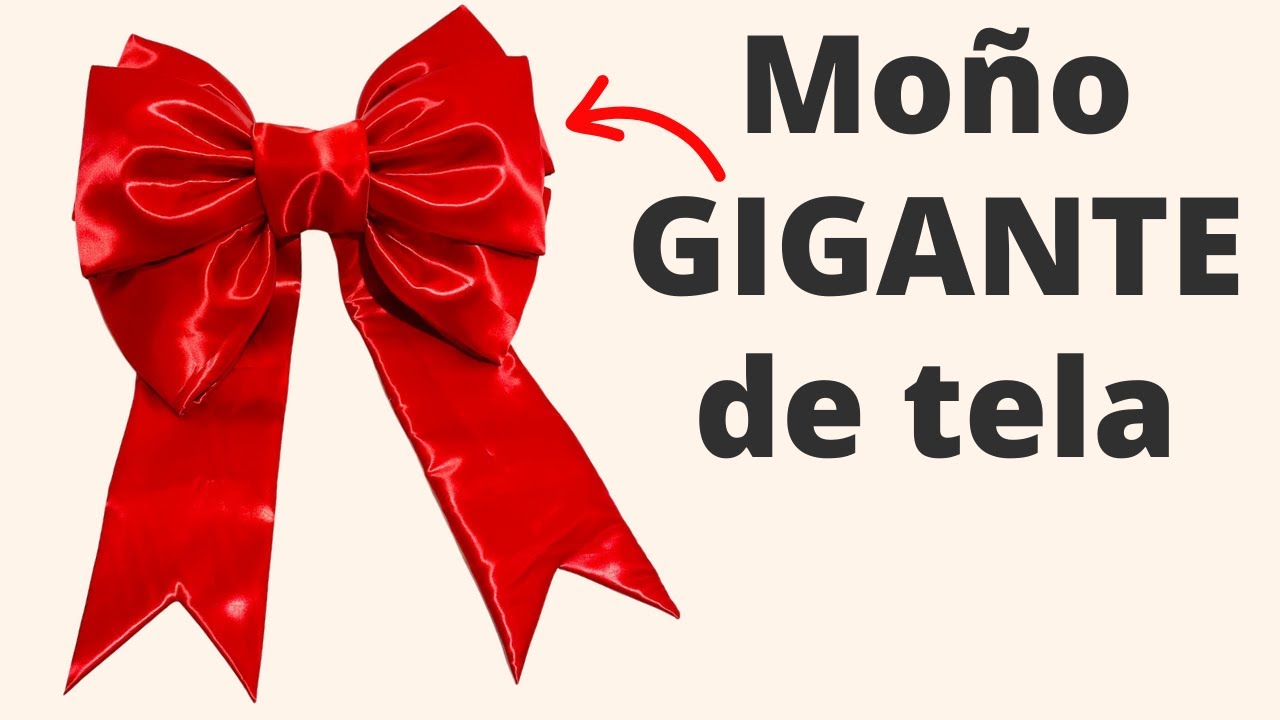Cómo hacer un moño GIGANTE de tela fácil y rápido | decoración navideña fácil