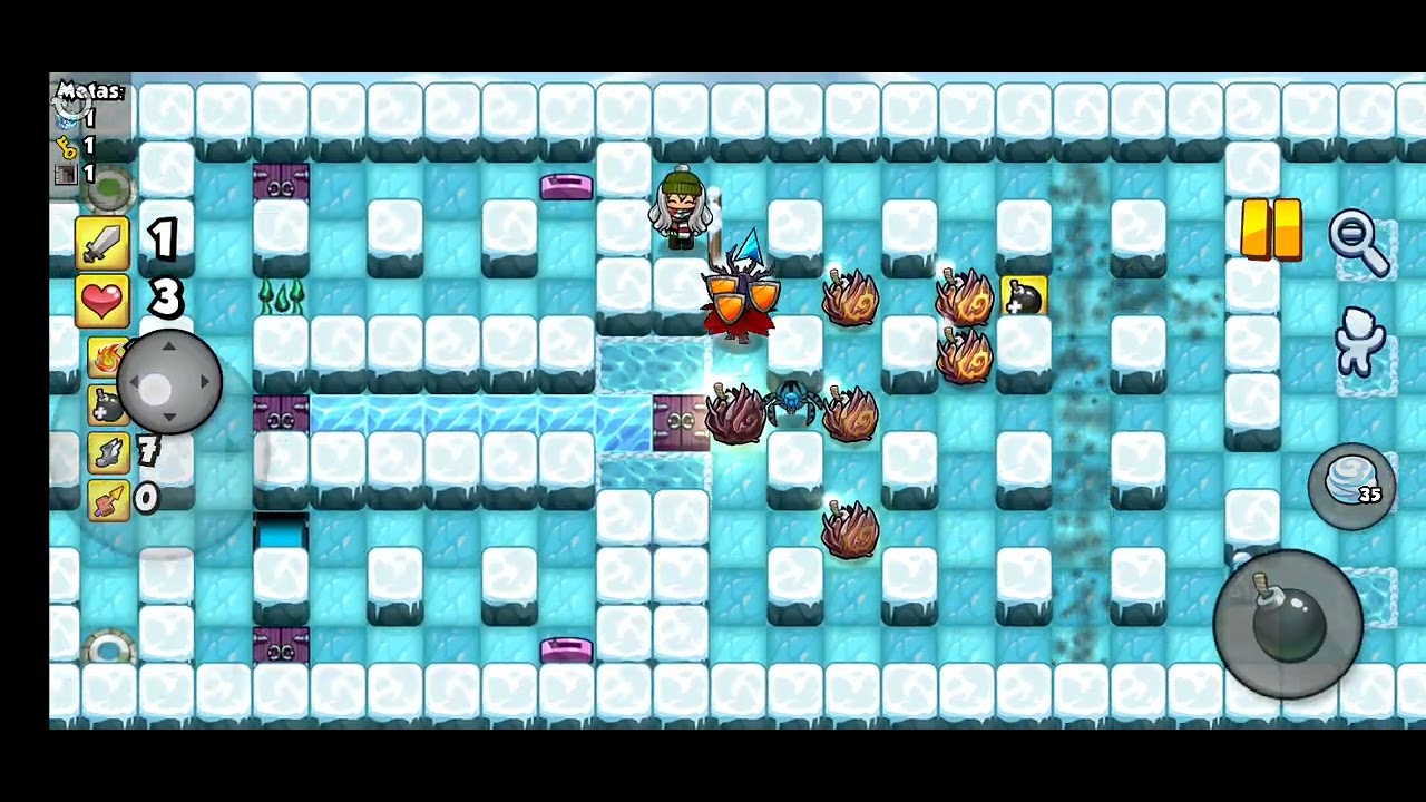 Como pasar el nivel 5 de misión invernal de Bomber Friends 