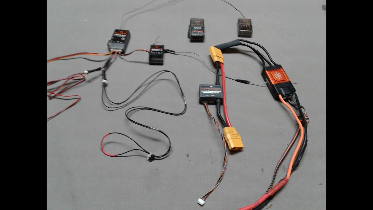 SPEKTRUM RC AIRPLANE TELEMETRY BATTERY VOLTAGE AND MORE  AVAIN ESC SMART RECEIVER TM1000 X-BUS LOOK