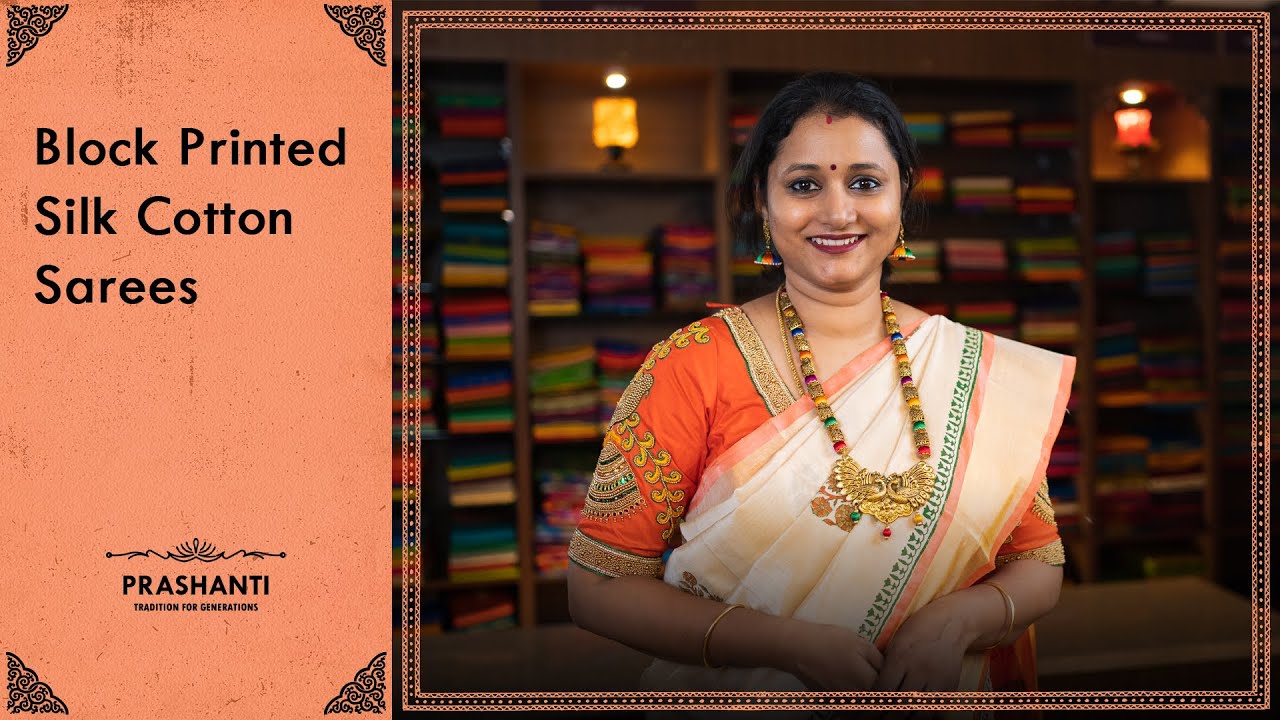 Handblock Printed Silk Cotton Sarees by Prashanti
