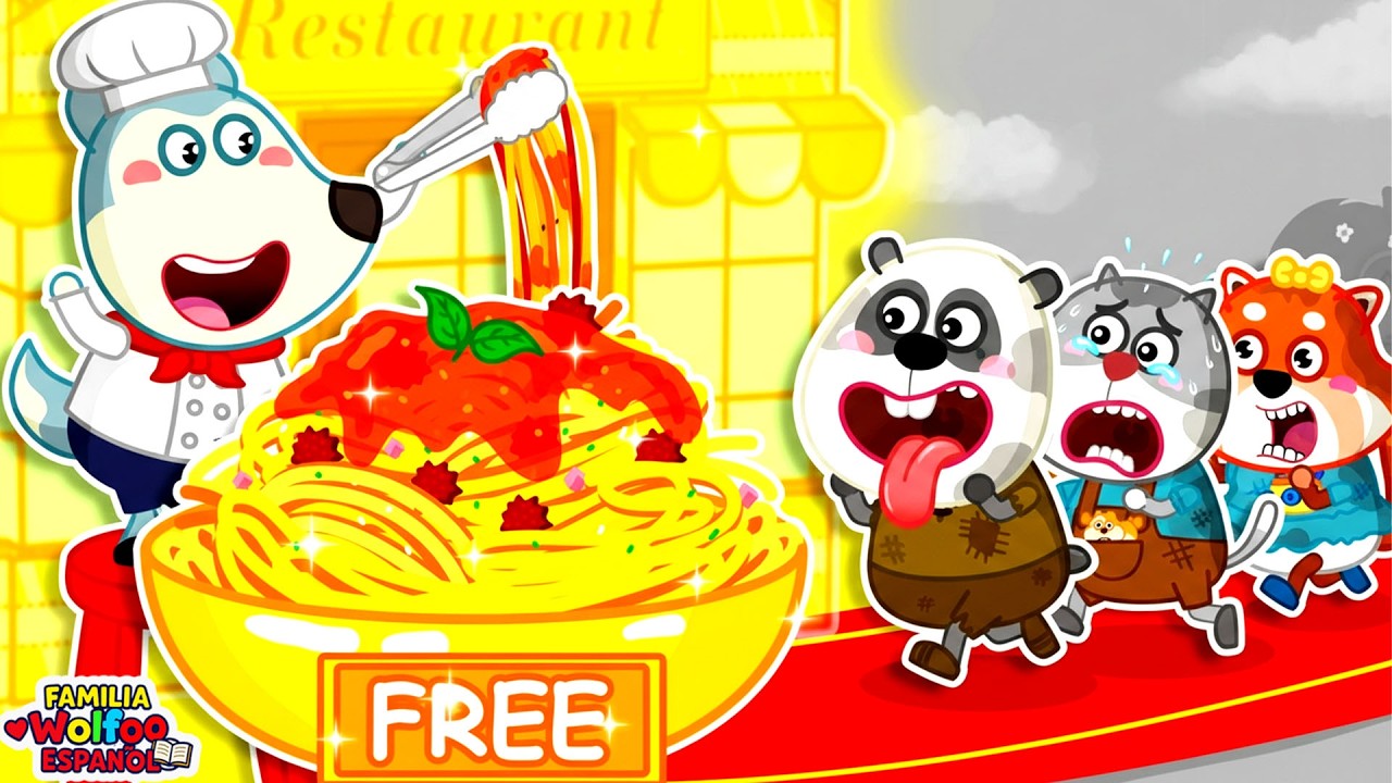 Familia Wolfoo Español 👉 ¡Qué Sorpresa! ¡Fideos Gigantes para Todos! 👮‍♂️ Dibujos Animados