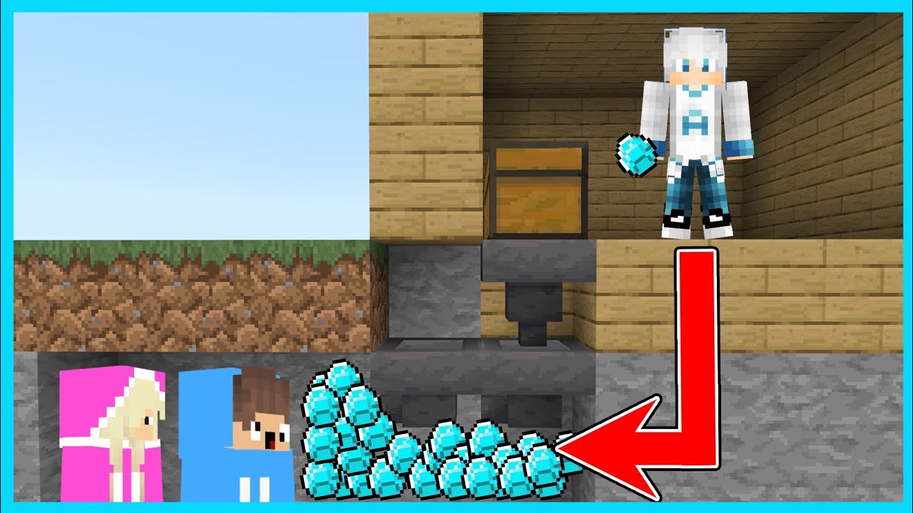 MIPAN & ZUZUZU Mengambil Diamond AKUDAV Di Minecraft! DIEM DIEM