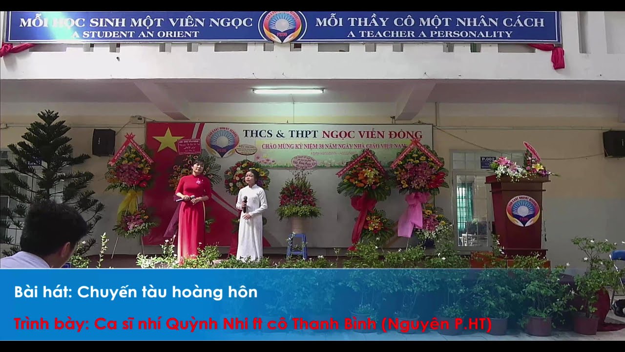 Chuyến Tàu Hoàng Hôn - Ca sĩ Quỳnh Nhi ft cô Thanh Bình | THCS và THPT Ngọc Viễn Đông