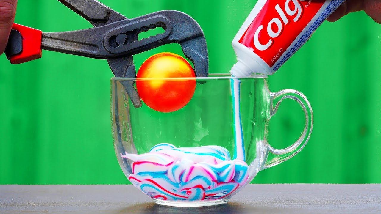 GLOWING 1000 DEGREE Metal Ball VS COLGATE | 10 Amazing Experiments