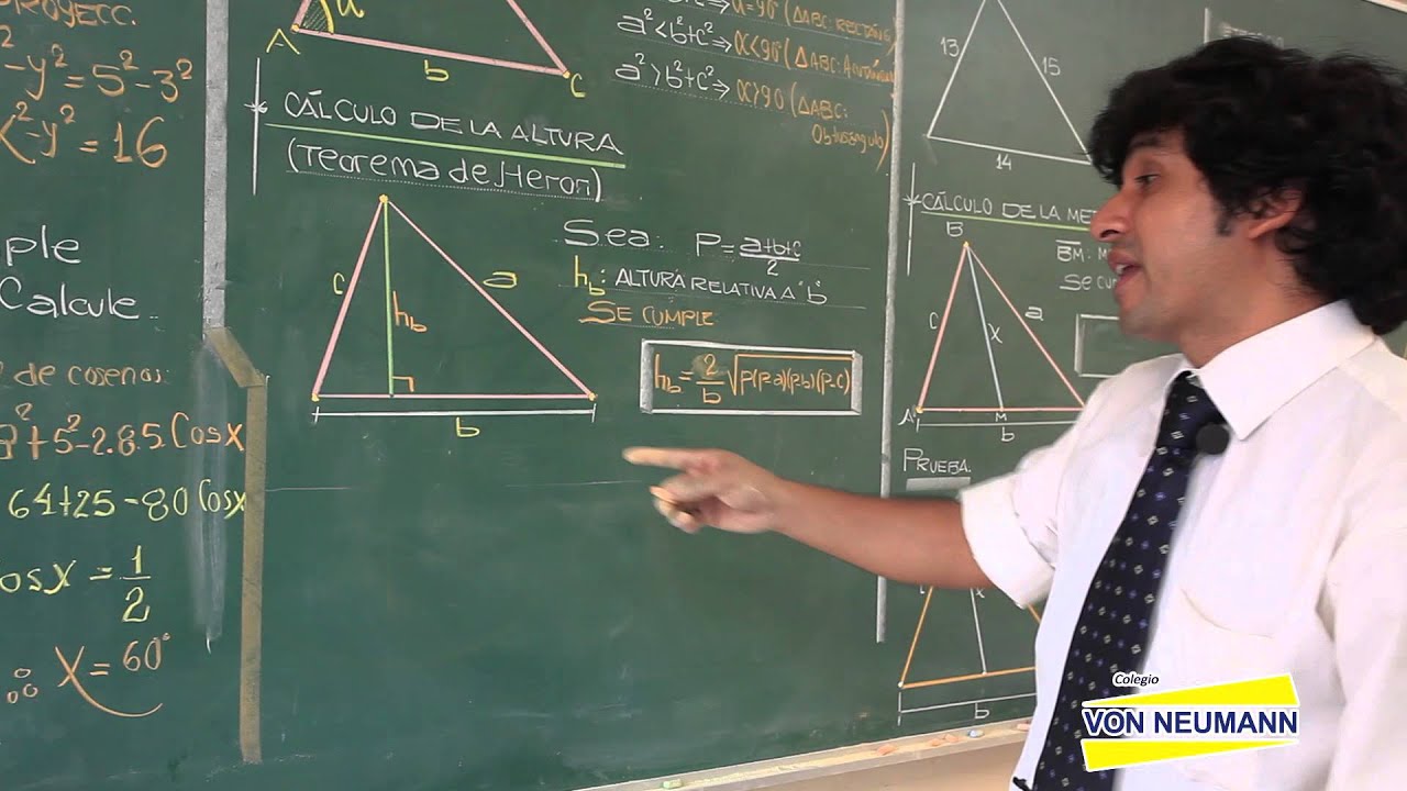GEOMETRIA - Relaciones métricas en el triángulo oblicuo ángulo [HD]