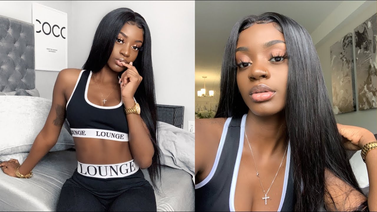 BOMB Silky Straight Lace Frontal Wig Ft. Nadula Hair on Aliexpress.