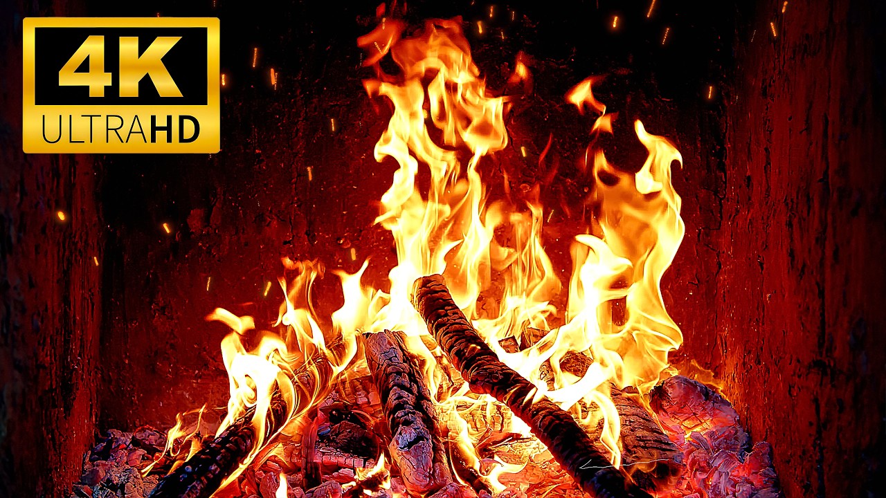 🔥Calm & Cozy Fireplace for Romantic Night 🔥 Crackling Logs & Gentle Fire Sounds | Relaxing Fireplace