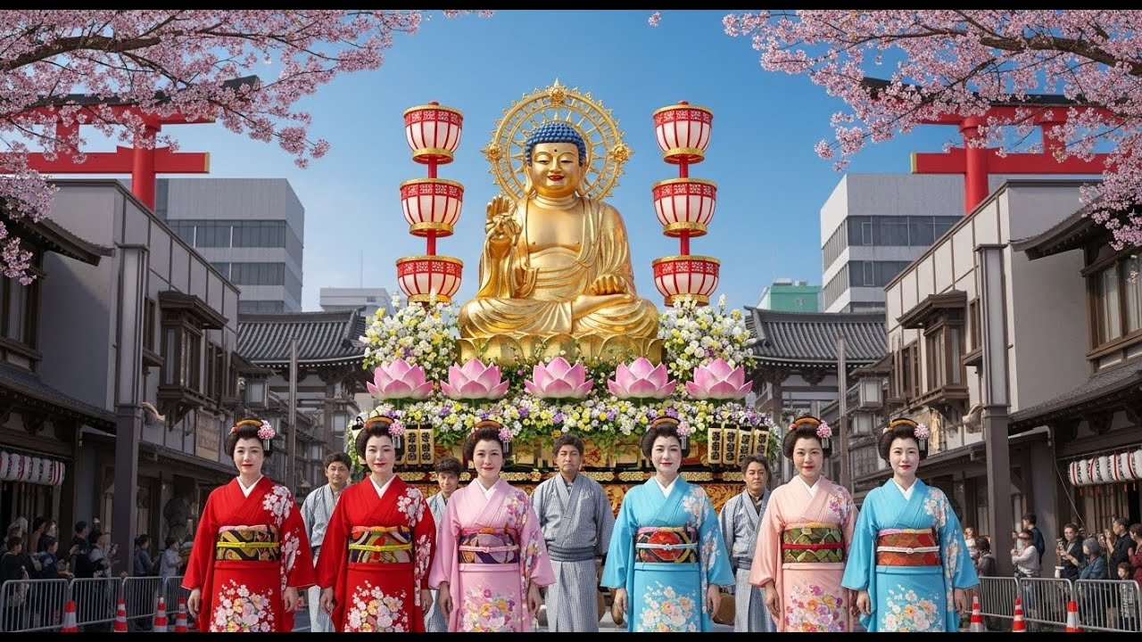 Japan’s Grand Buddha Parade in Tokyo 🇯🇵✨🙏 #buddha #buddhism #shorts