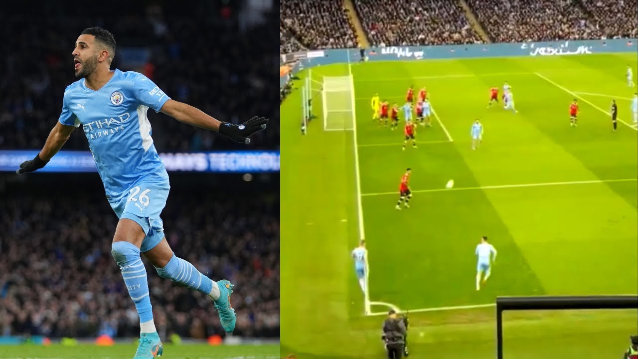 Riyad Mahrez Volley Goal vs Manchester United | All Angles | Manchester City 4-1 Manchester United