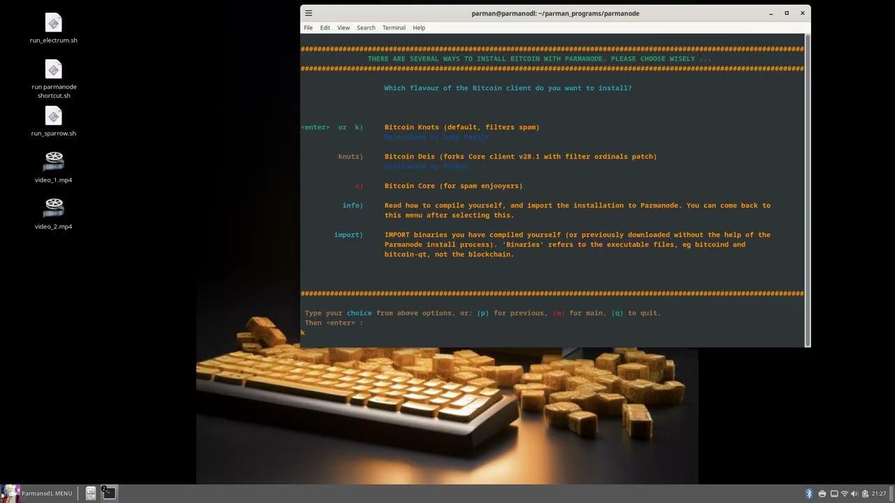 Enabling BIP110 on Parmanode Bitcoin Node