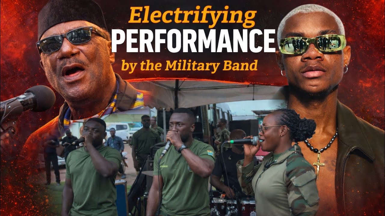 Powerful performance of songs by Ambolley, KiDi, and Shatta, blended with Jama by the Military Band.