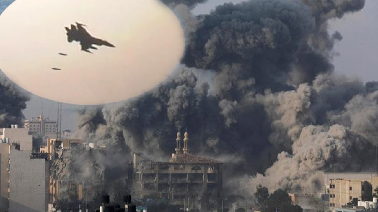 Strike Mission: F-16 Fighter Jet Drop Bombs on Enemy Targets