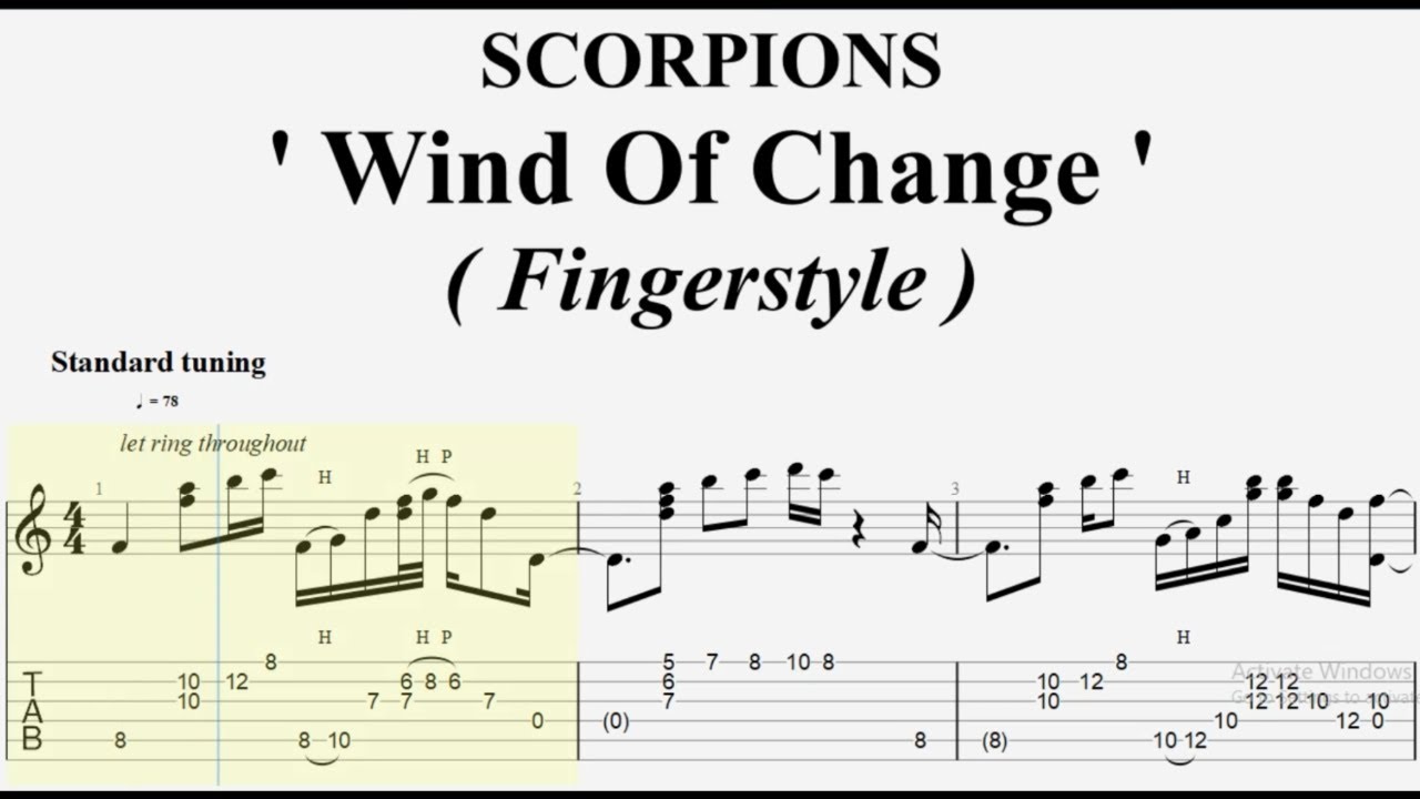 Wind Of Change - Fingerstyle Guitar Tab | Scorpions