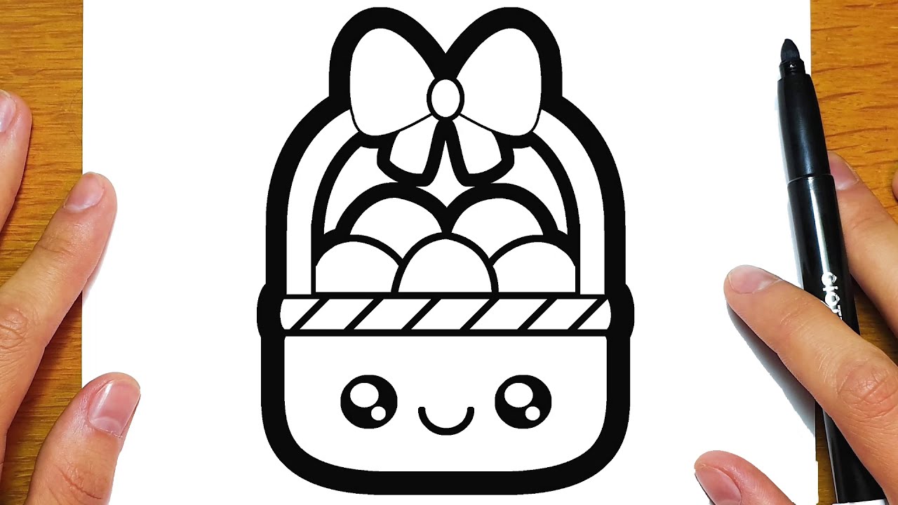 COME DISEGNARE UN CESTINO CARINO PER PASQUA | Disegni facili ed educativi