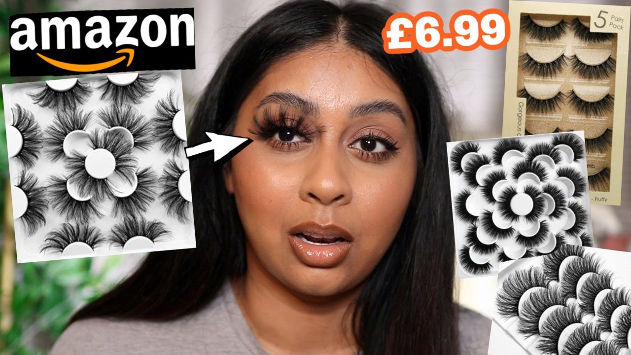 TRYING ON CHEAP AMAZON FALSE EYELASH SETS! Looking like a Tarantula is on my face....