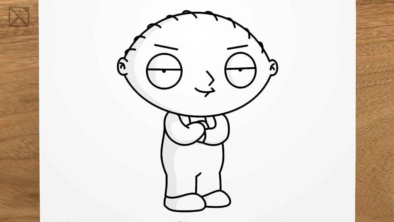 How to draw Stewie Griffin (Family Guy) step by step, EASY