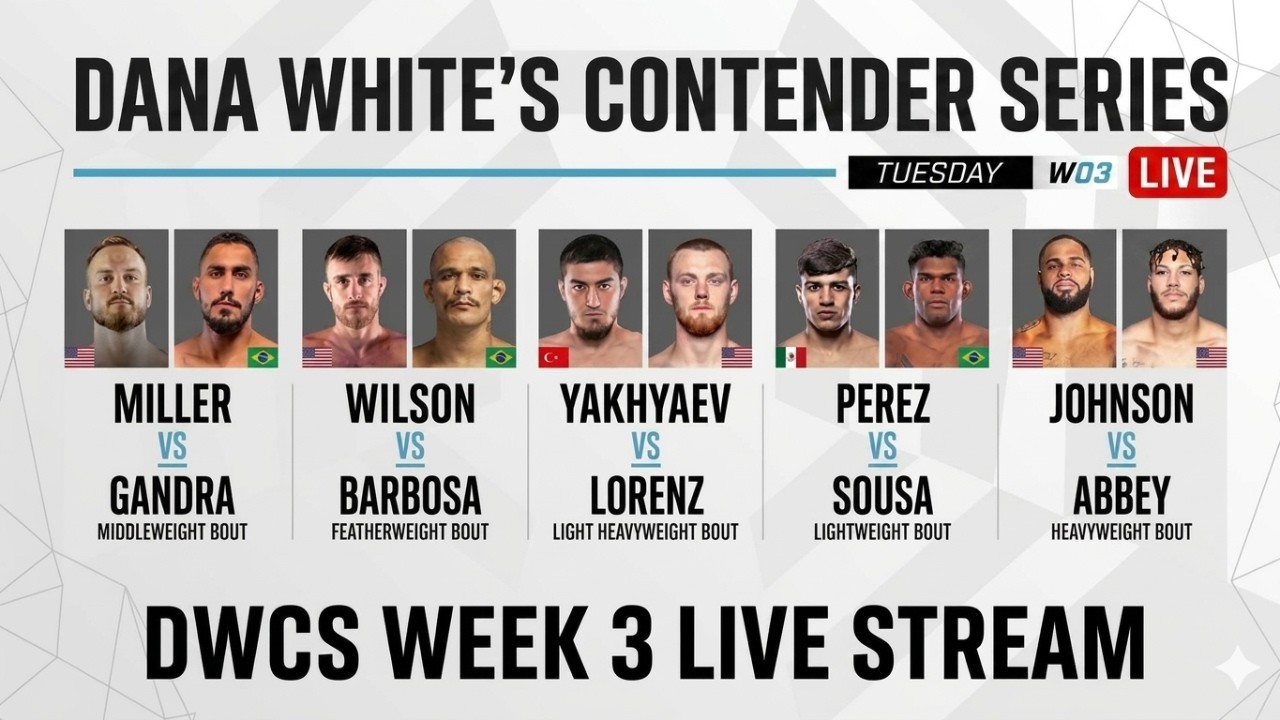 🥊 LIVE: Dana White's Contender Series Week 3 Live Stream & Fight Companion
