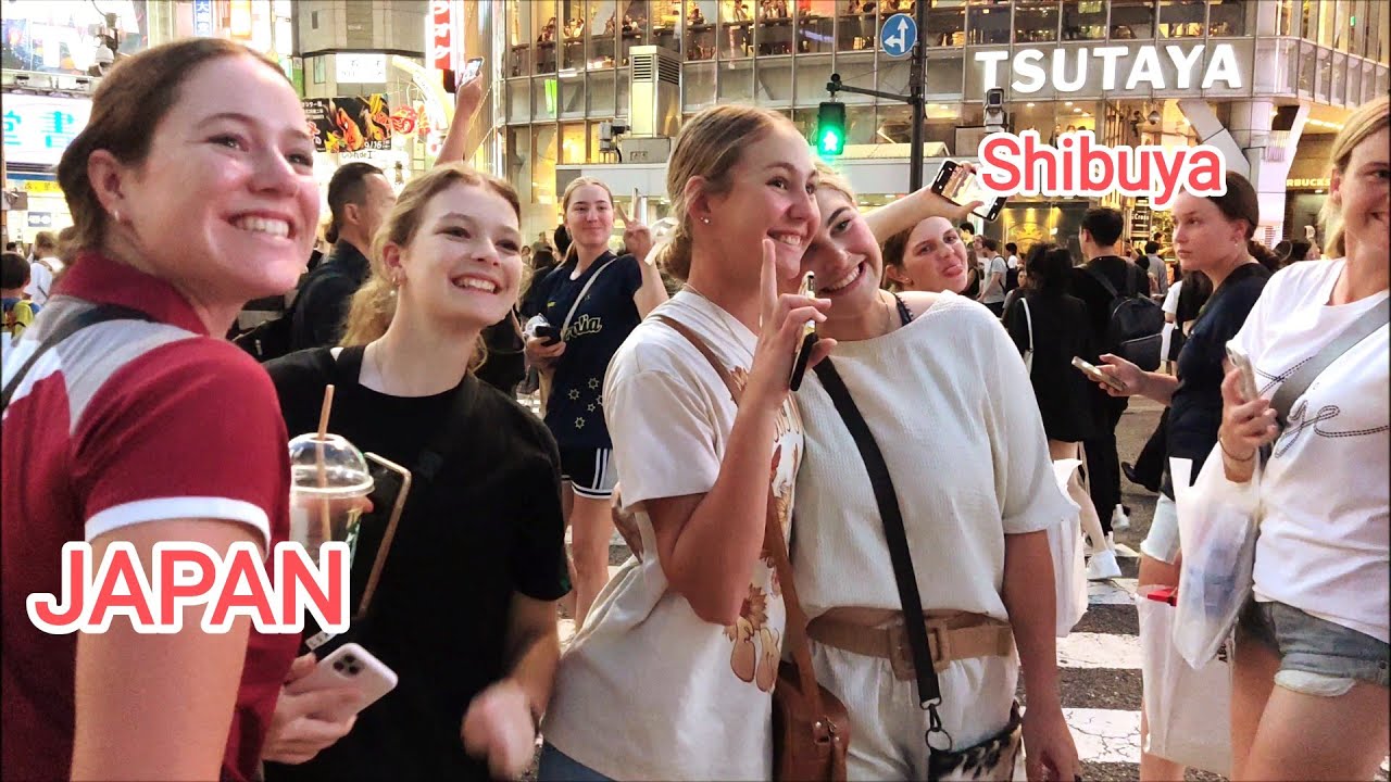 [4K] 💖🍓 Shibuya Tour. 渋谷を訪れた外国人はとても喜んでいます。JAPAN 🍒🌼