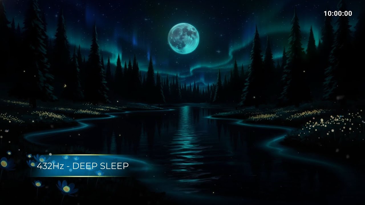 432Hz Deep Sleep Ambient Music | 10 Hours of Starfall Slumber for Insomnia & Anxiety Relief