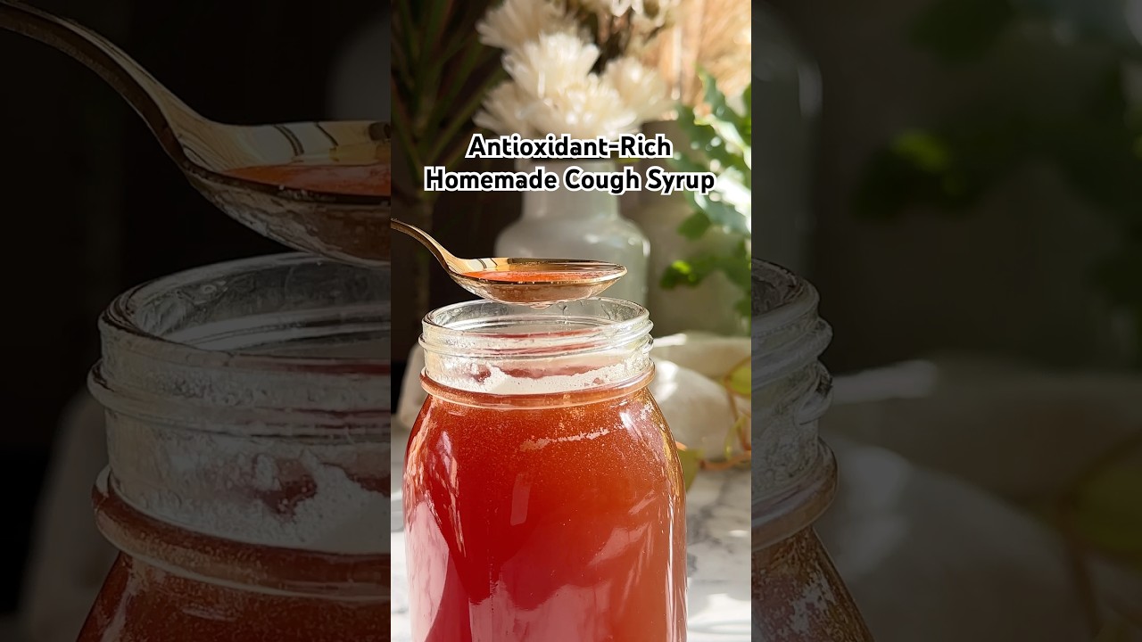 Make your own cough syrup with 5 simple ingredients🍯 #coughsyrup #naturalremedies #honeycoughsyrup