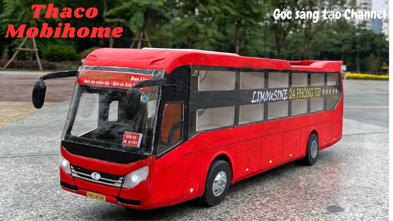 Hướng dẫn chế xe ô tô điều khiển Thaco Mobihome - 24P | How to make Rc Bus at Home