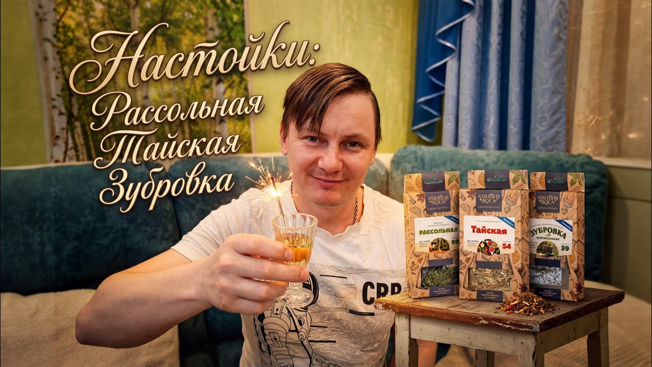 Настойки: Рассольная, Тайская, Зубровка