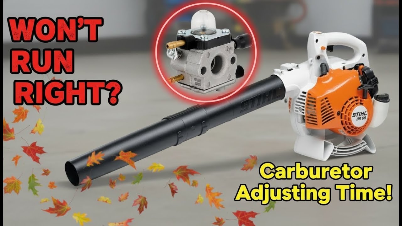 Как отрегулировать карбюратор на воздуходувке Stihl #stihl #ремонтмаленькогоинженера #сделайсам